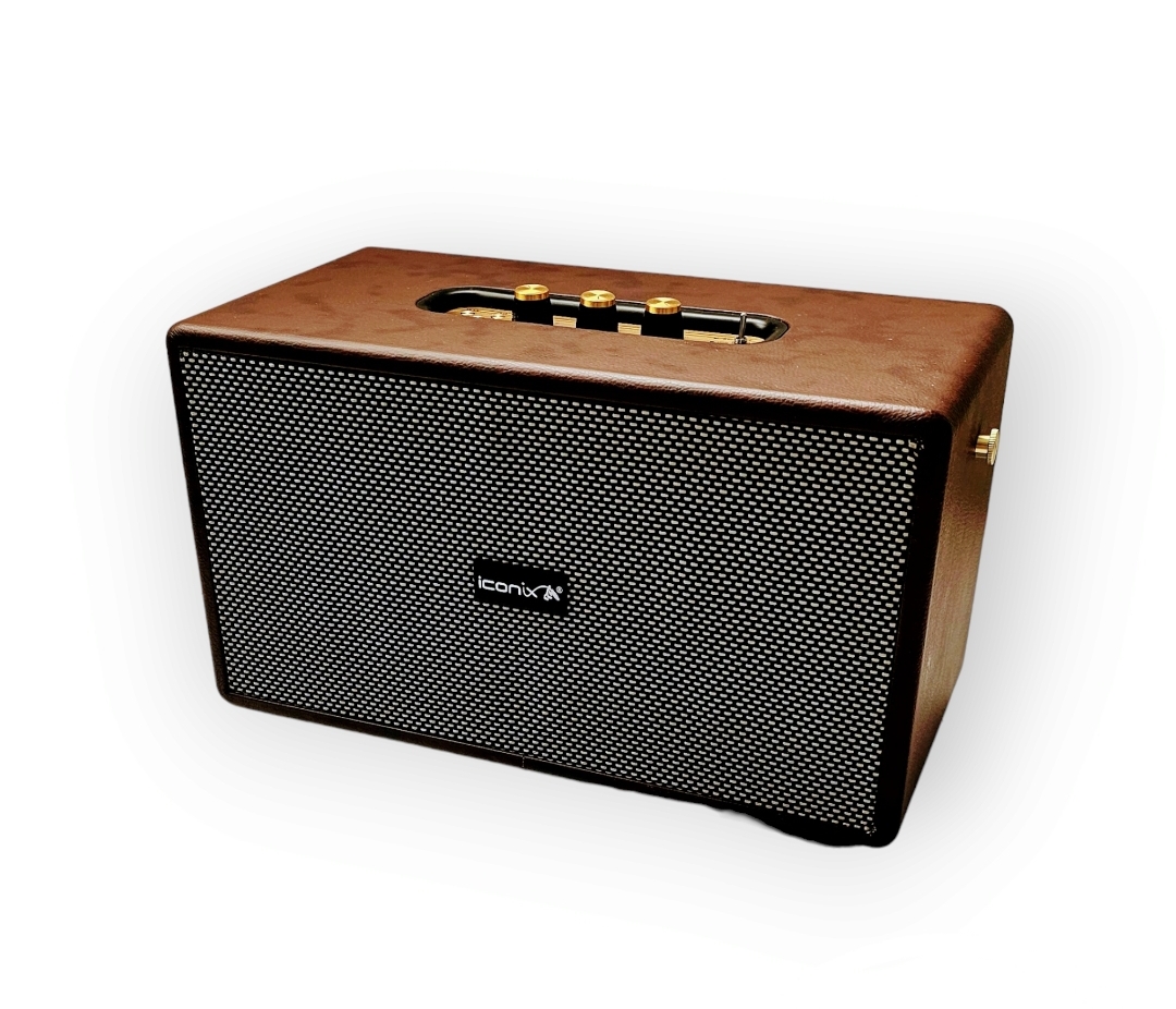 ICONIX-Haut-Parleur-Delta.jpg ICONIX Haut-Parleur Sans Fil DELTA 01, Marron – Image 1